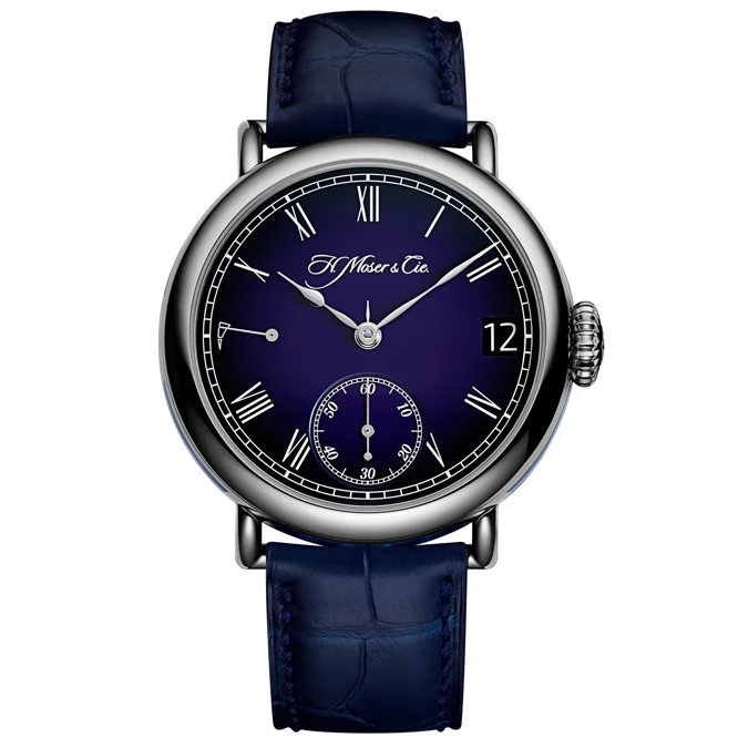 H Moser Cie 8800 0203 Heritage Perpetual Calendar Midnight Blue Enamel At Cortina Watch Front