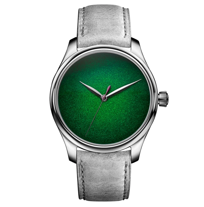 H Moser Cie Endeavour Centre Seconds Concept Lime Green at Cortina Watch front