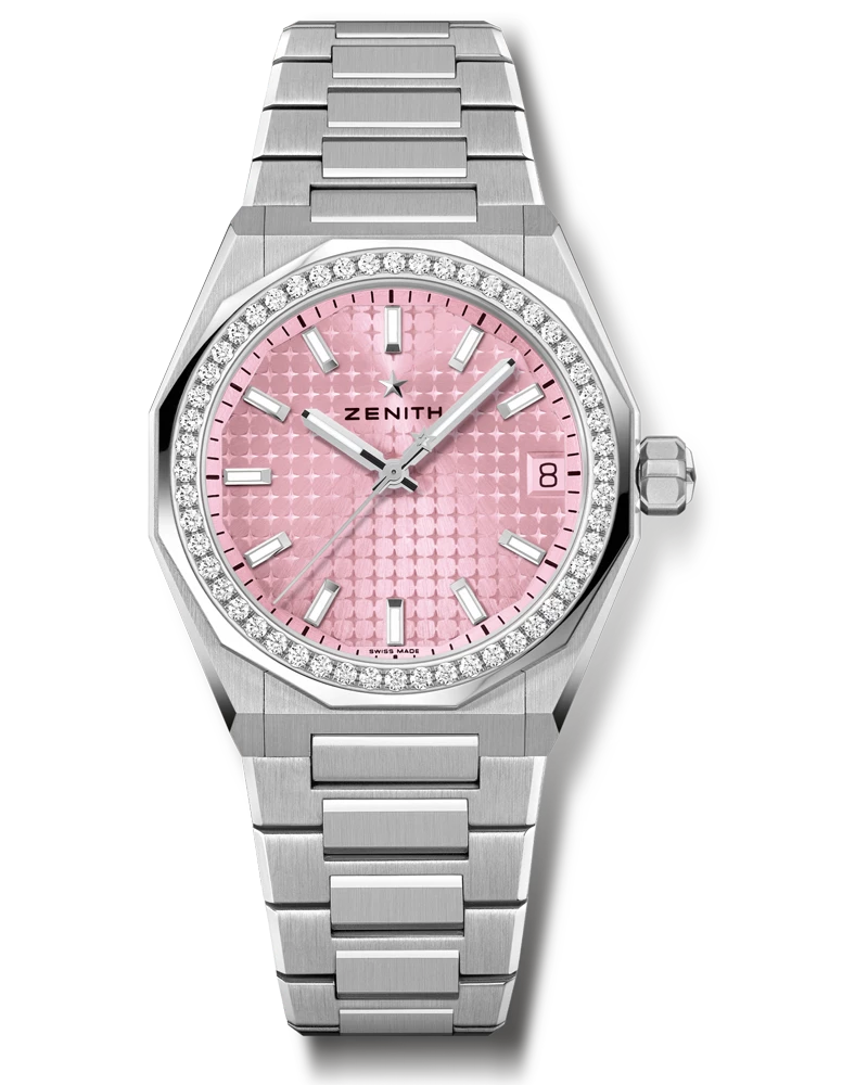 product shot of Zenith DEFY Skyline 36 Pink 03.9400.670.18.I001 at Cortina Watch with diamonds