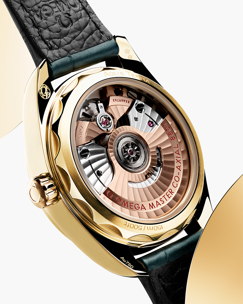 Omega Aqua Terra 150m Co Axial Master Chronometer 38 Mm 220.10.38.20.09 Cortina Watch Caseback