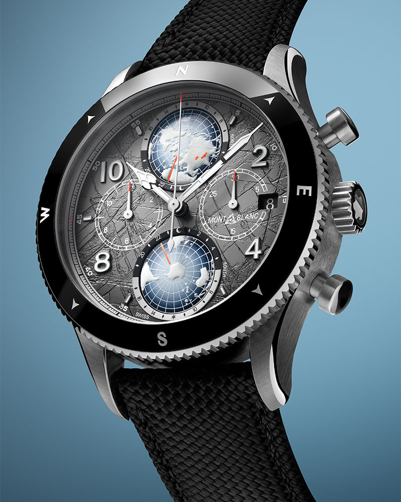 Montblanc 1858 Geosphere Chronograph 0 Oxygen The 8000 Le 290 44mm 130811 At Cortina Watch Campaign Shot