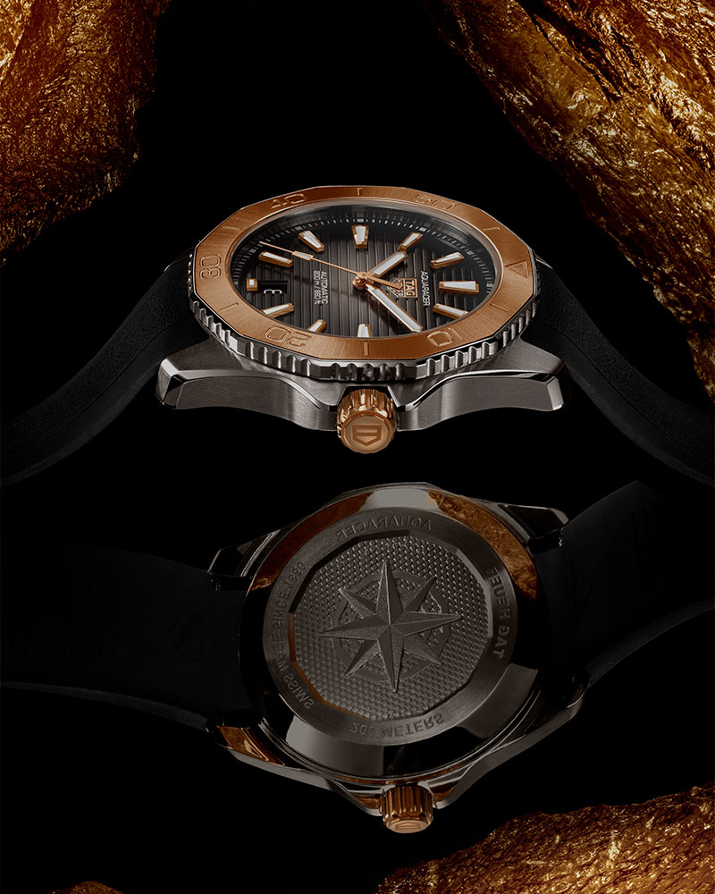 Tag Heuer Aquaracer Professional 200 Rose Gold Wbp2151.ft6199 At Cortina Watch Campaign Shot