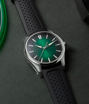 H. Moser Cie. Pioneer Centre Seconds Cosmic Green Cortina Watch
