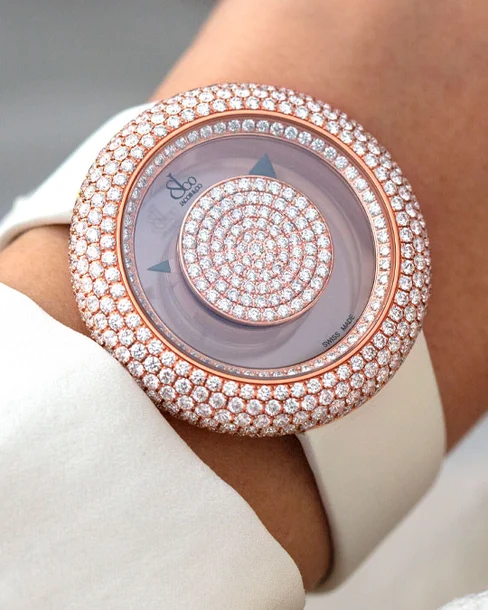 Brilliant Mystery Pave Diamonds Rose Gold 38mm - Cortina Watch