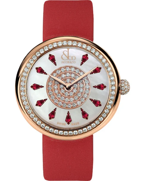 Brilliant One Row Rose Gold Ruby 38mm - Cortina Watch