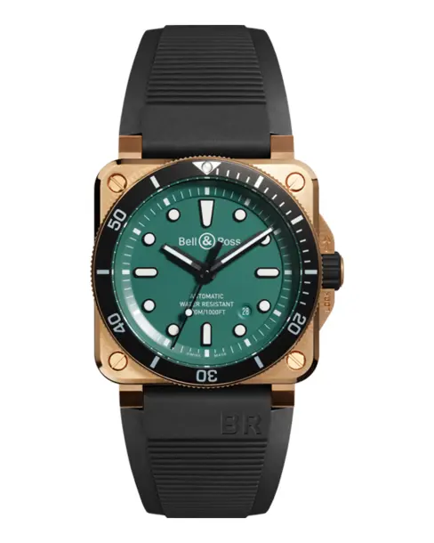 BR 03-92 Diver Black & Green Bronze - Cortina Watch