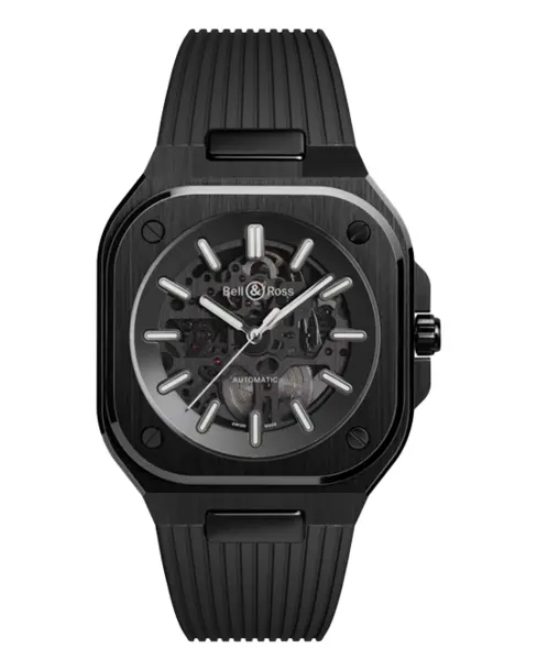 BR 05 Skeleton Black Ceramic (Rubber Strap) - Cortina Watch