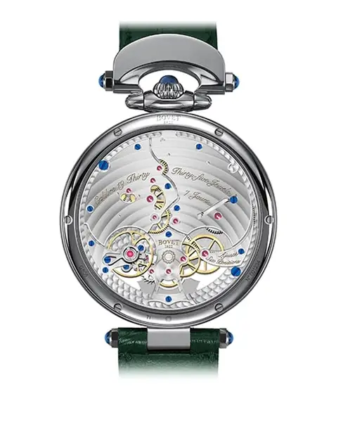 Orbis Mundis in Polished Titanium Green Guilloché - Cortina Watch