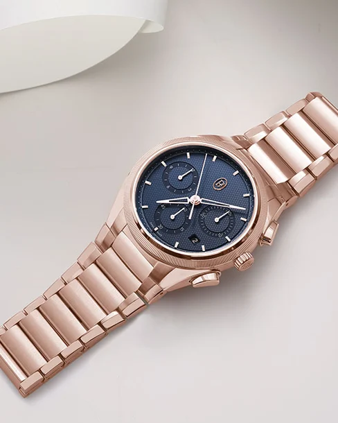 Tonda PF Chronograph Rose Gold Milano Blue - Cortina Watch