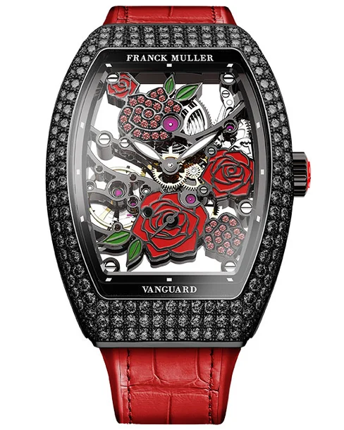 Vanguard Rose Skeleton Black Diamonds - Cortina Watch