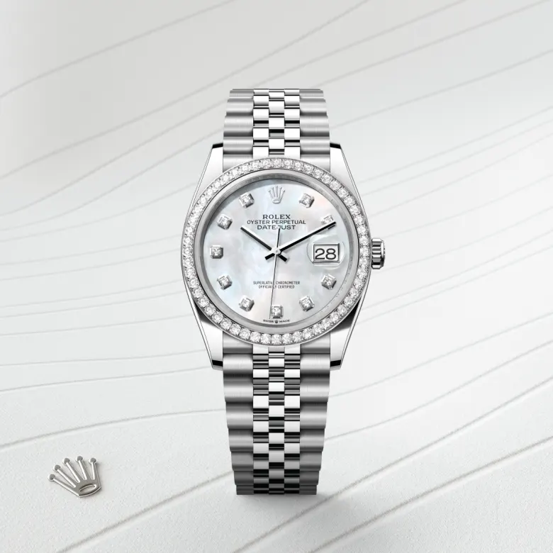 Rolex Datejust in White Rolesor - combination of Oystersteel and white gold, M126284RBR-0011 - Cortina Watch