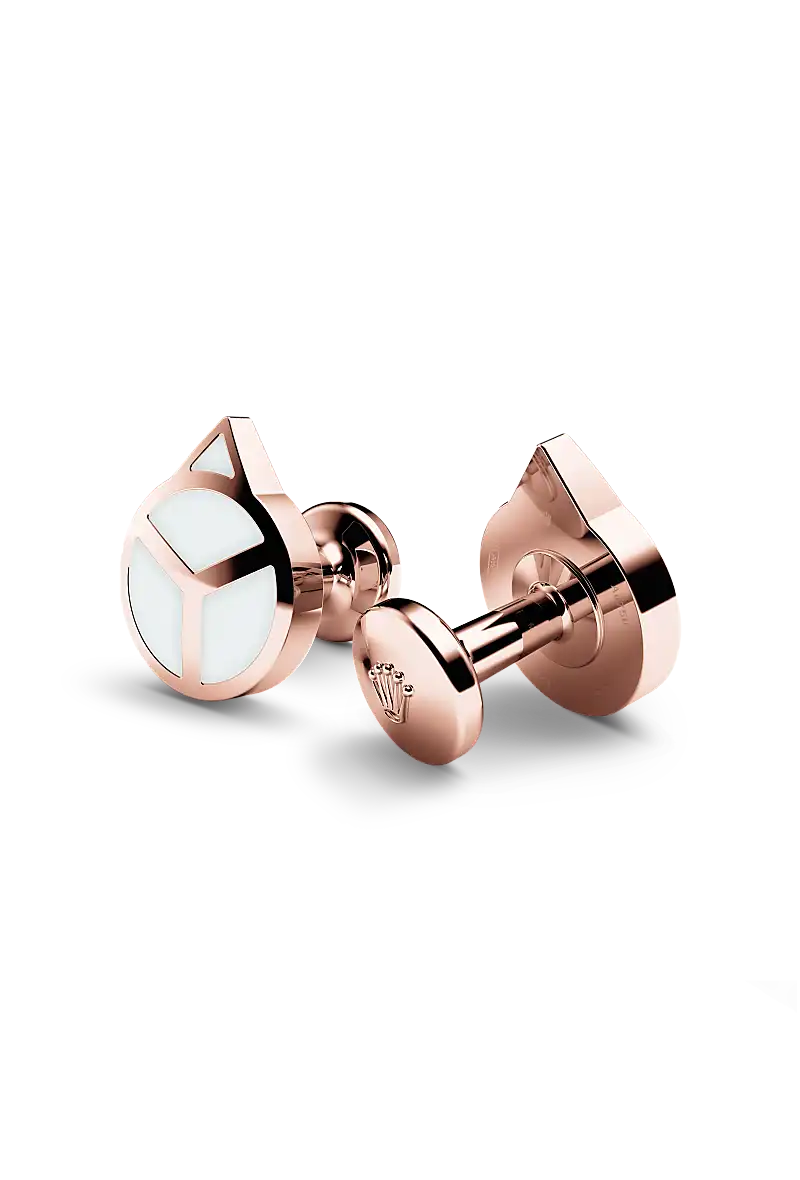 Rolex ‘Hand’ cufflinks in Everose gold and luminescent material, A1025 at Cortina Watch
