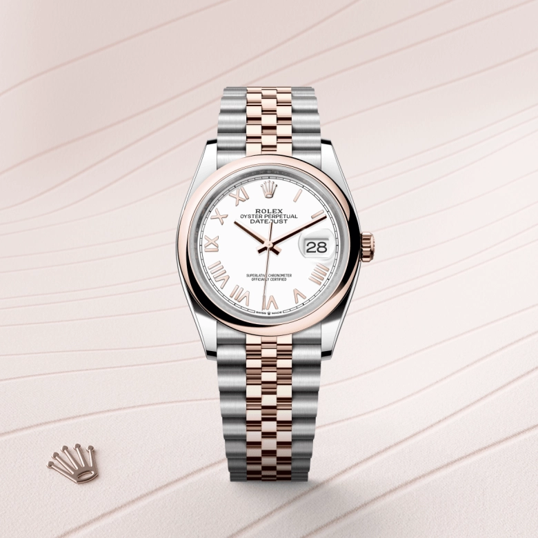 rolex datejust in everose-rolesor, m126201-0045 - cortina watch