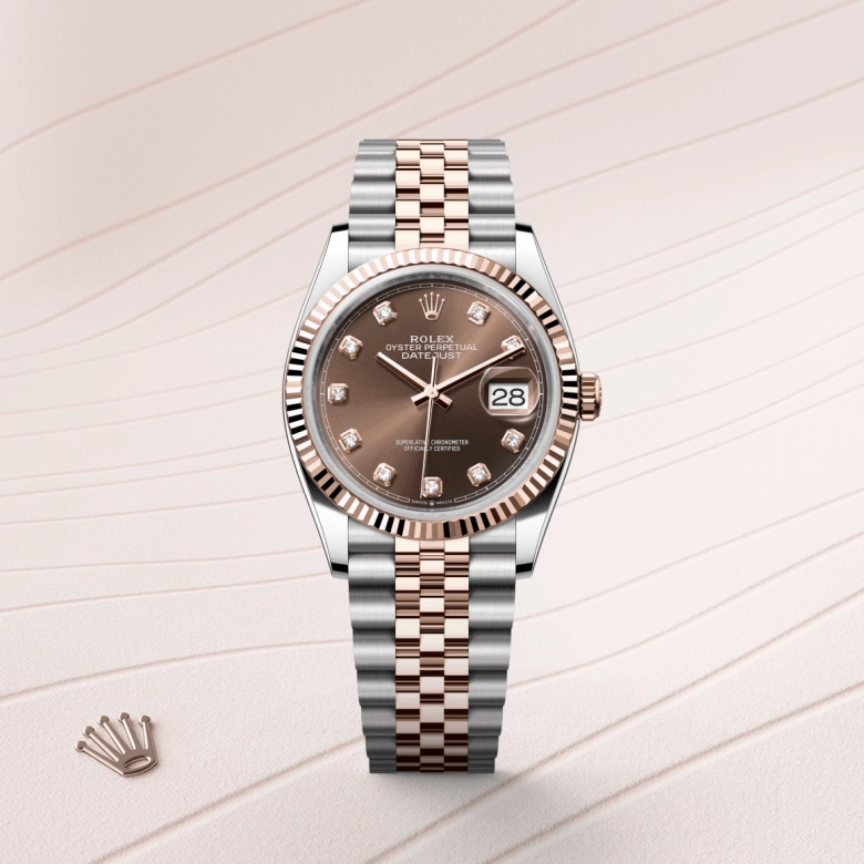rolex datejust in everose-rolesor, m126231-0053 - cortina watch
