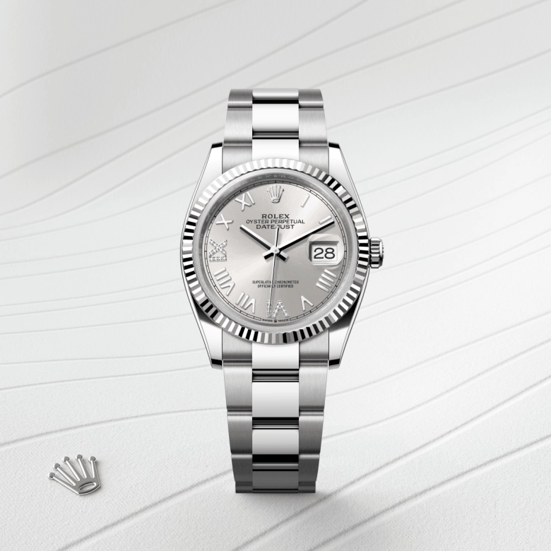 rolex datejust in white-rolesor, m126234-0068 - cortina watch