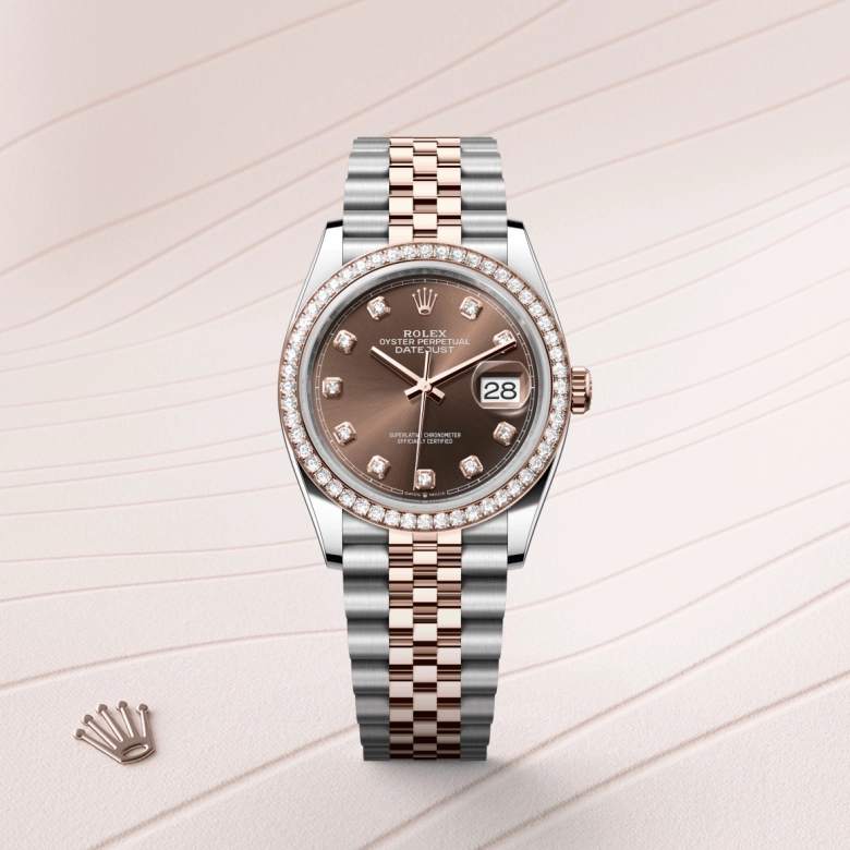 rolex datejust in everose-rolesor, m126281rbr-0041 - cortina watch
