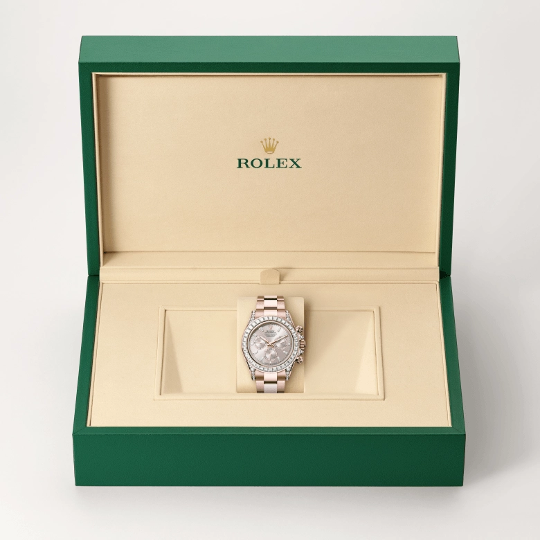 Rolex Cosmograph Daytona in 18 ct Everose gold with lugs set with diamonds, M126595TBR-0001 - Cortina Watch