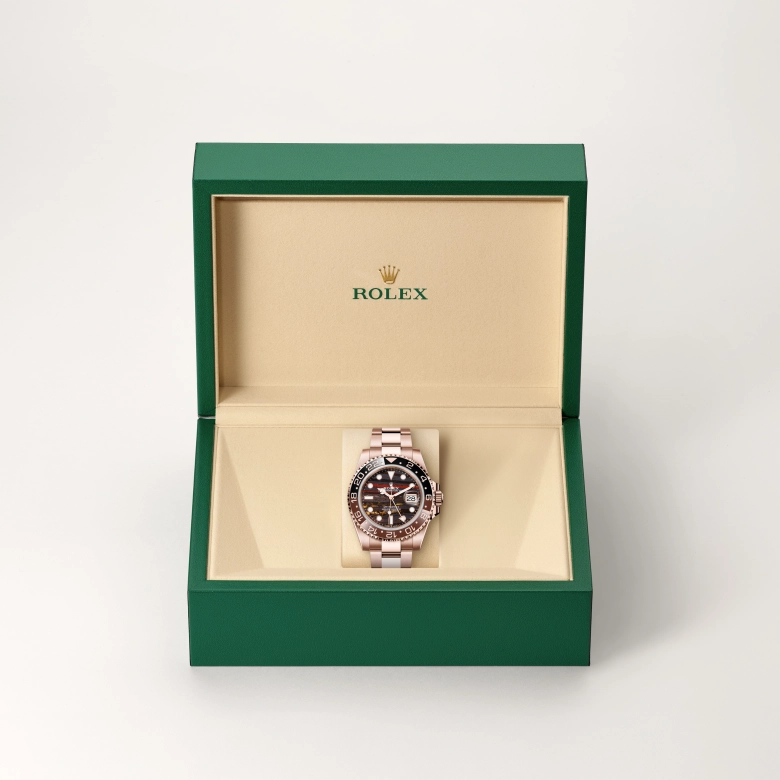 rolex gmt-master ii in 18-ct-everose-gold, m126715chnr-0002 - cortina watch