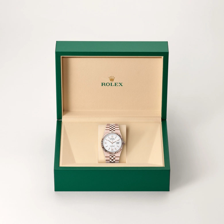 rolex land-dweller in 18-ct-everose-gold, m127235-0001 - cortina watch