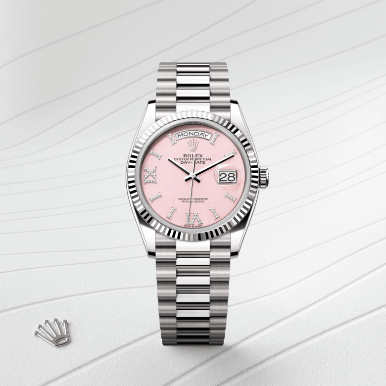 rolex day-date in 18-ct-white-gold, m128239-0021 - cortina watch