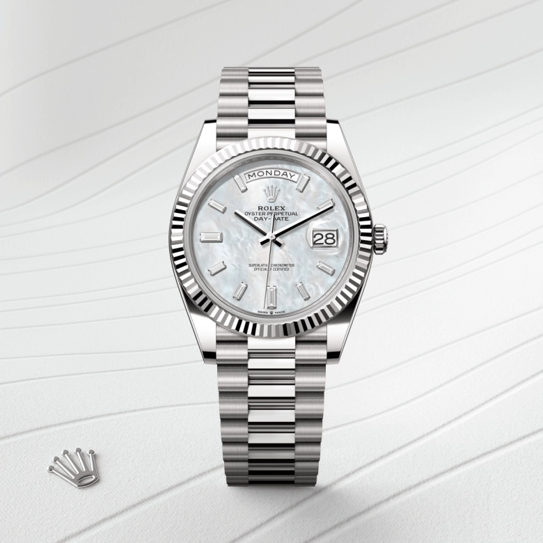 rolex day-date in 18-ct-white-gold, m228239-0078 - cortina watch