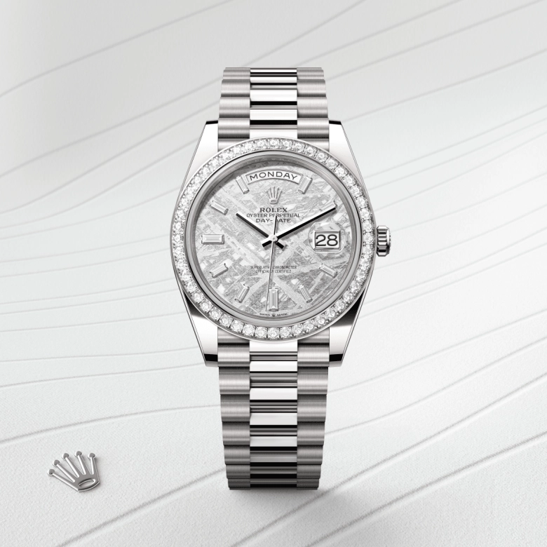 rolex day-date in 18-ct-white-gold, m228349rbr-0040 - cortina watch