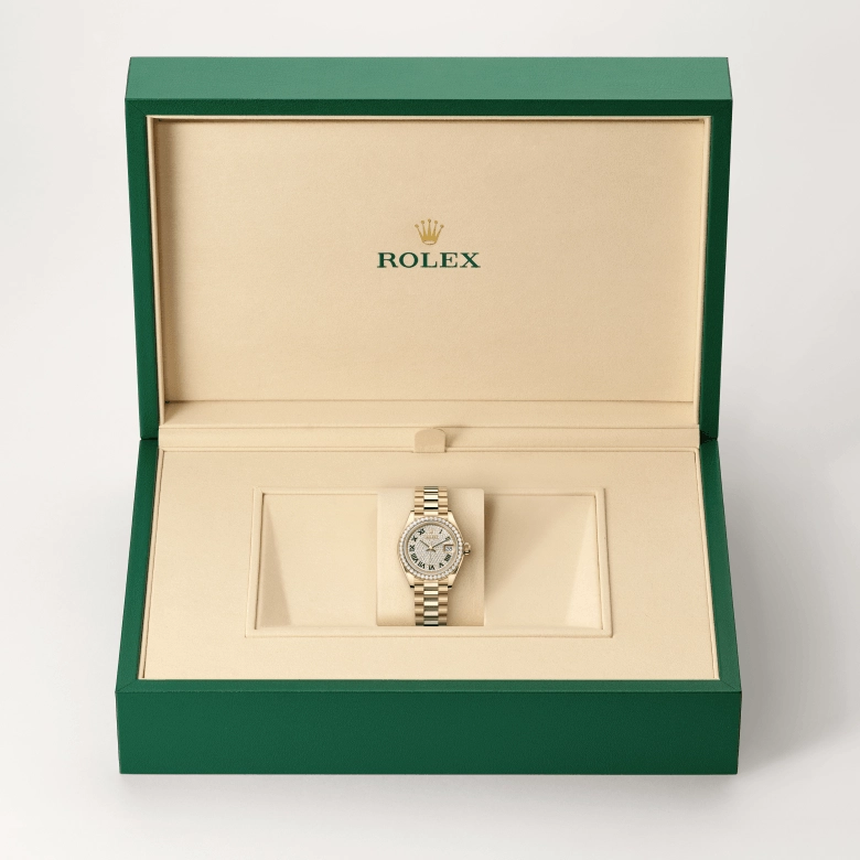 rolex lady-datejust in 18-ct-yellow-gold, m279138rbr-0029 - cortina watch