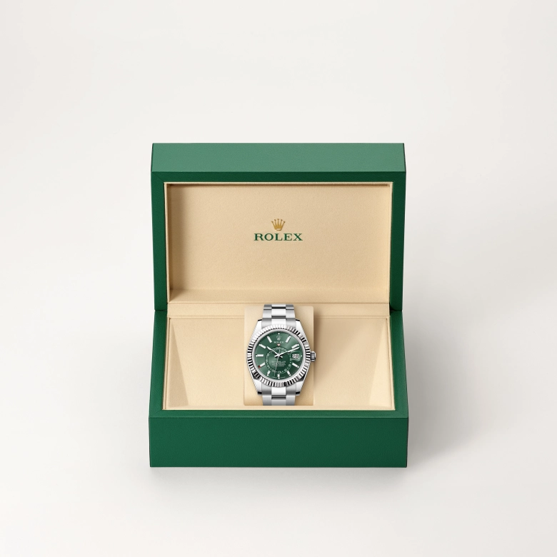 rolex sky-dweller in white-rolesor, m336934-0001 - cortina watch
