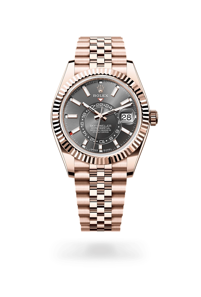 rolex sky-dweller in 18-ct-everose-gold, m336935-0008 - cortina watch