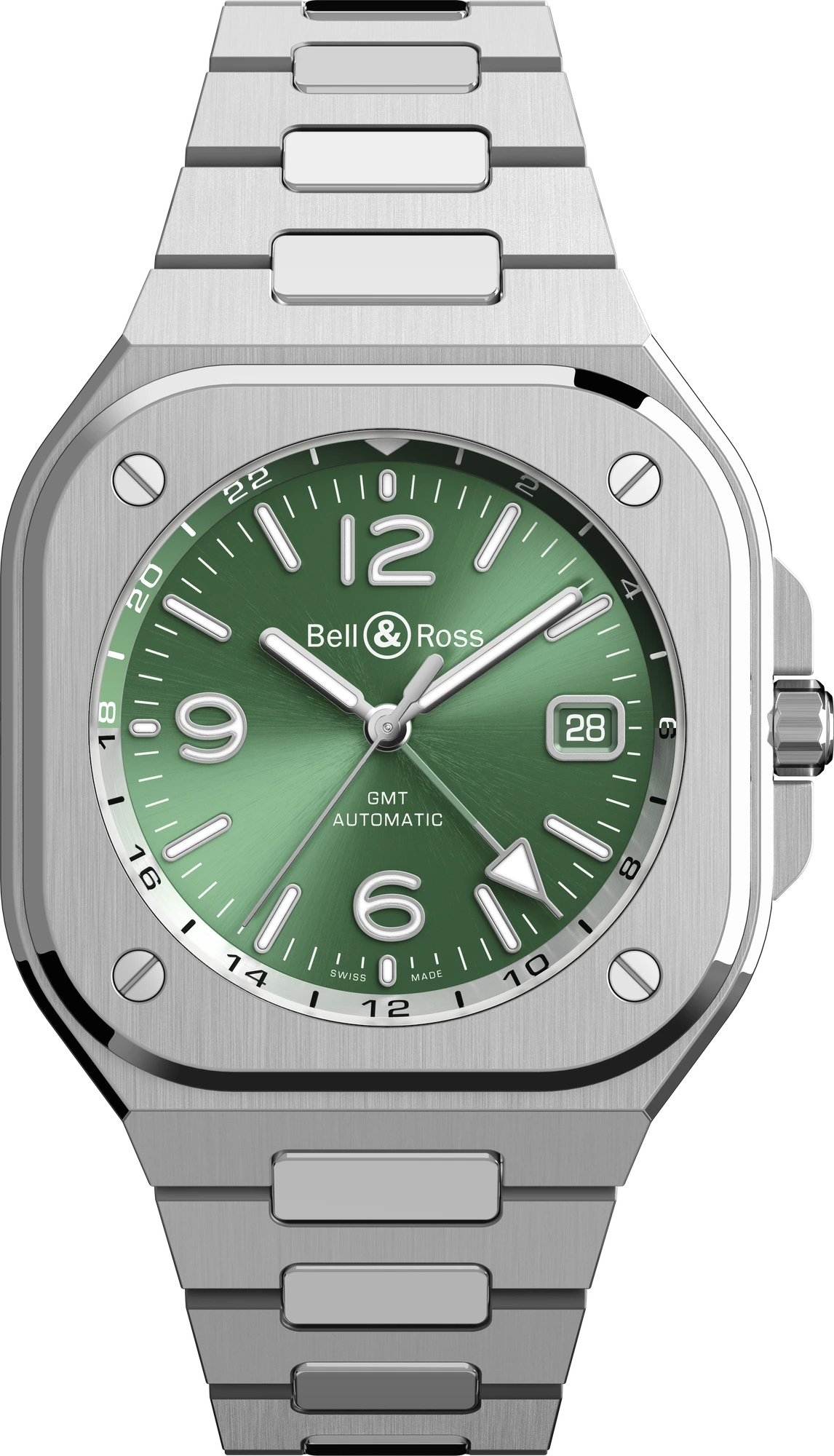 BR 05 GMT GREEN STEEL - Cortina Watch